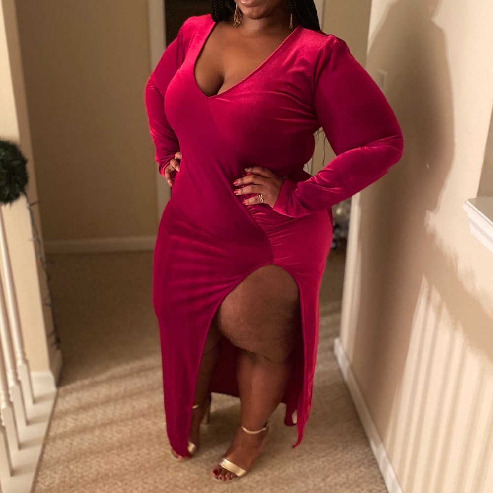 Thigh Split Ankle Length Dress